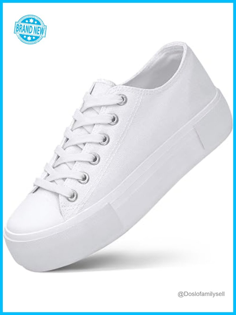 Canvas Platform Sneakers 4cm Height Increase Chunky Low Top Casual Walking Shoes